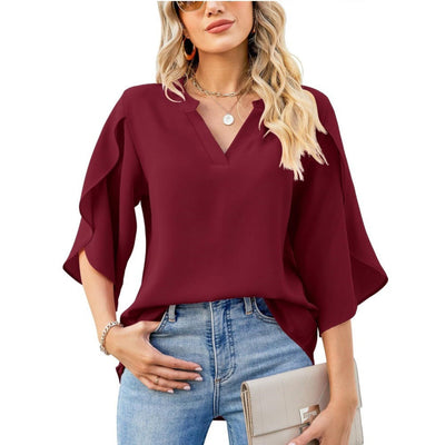 Aislinn - Chiffon V-Neck Summer Blouse